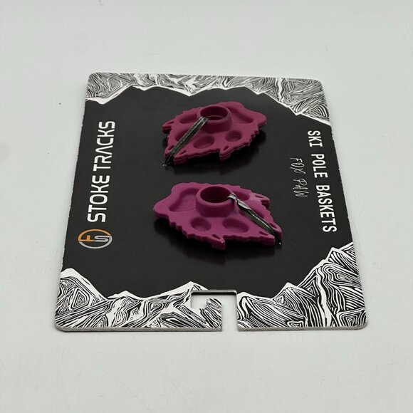 Stoke Tracks - Purple Fox Paw Ski Pole Baskets (Set of 2) - Brand New! - Picture 6 of 8